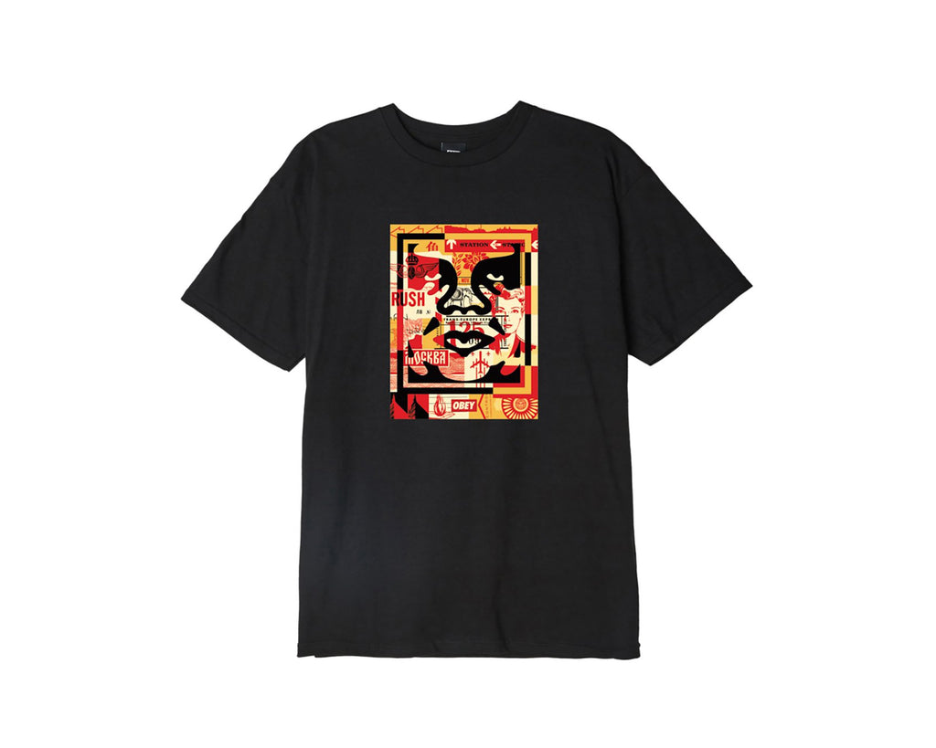 Men`s Obey 3 Face Collage Basic Tee